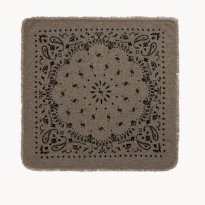 Kujten Small Hachiko Bandana Scarf in Marl Khaki (Cashmere)